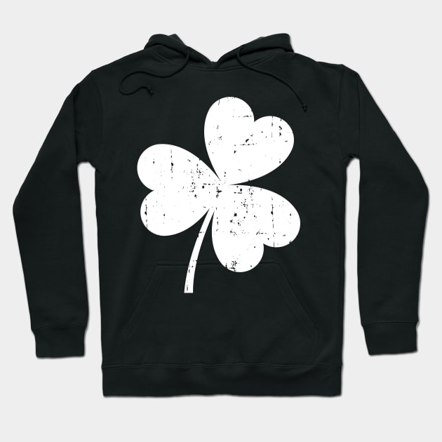 Distressed Clover Leaf St Patricks Day Gift Hoodie by BUBLTEES